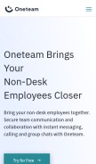 How oneteamapp.com looks like on a mobile device such as an iPhone.