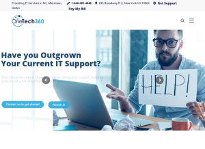 How onetech360.com looks like on a tablet such as an iPad.