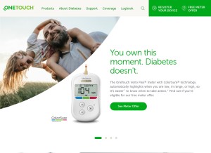 How onetouch.com looks like on a tablet such as an iPad.