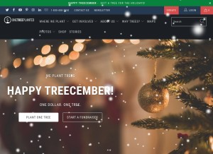 How onetreeplanted.org looks like on a tablet such as an iPad.