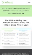 How onetrust.com looks like on a mobile device such as an iPhone.