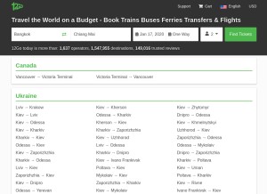 How onetwogo.com looks like on a tablet such as an iPad.