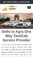 How onewaycab.co.in looks like on a mobile device such as an iPhone.