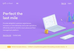 How onfleet.com looks like on a tablet such as an iPad.