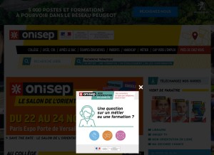 How onisep.fr looks like on a tablet such as an iPad.