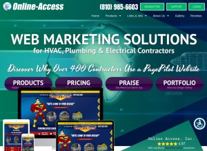 How online-access.com looks like on a tablet such as an iPad.