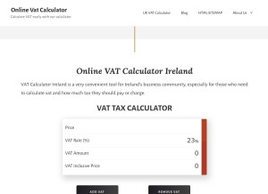 How online-vat-calc.com looks like on a tablet such as an iPad.