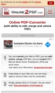 How online2pdf.com looks like on a mobile device such as an iPhone.
