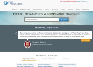 How onlinecompliancepanel.com looks like on a tablet such as an iPad.