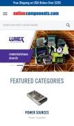 How onlinecomponents.com looks like on a mobile device such as an iPhone.