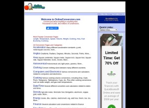How onlineconversion.com looks like on a tablet such as an iPad.