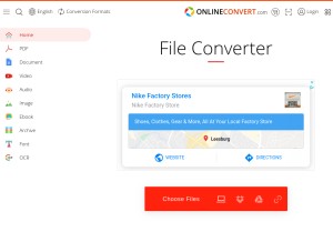 How onlineconvert.com looks like on a tablet such as an iPad.