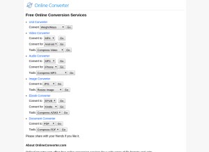 How onlineconverter.com looks like on a tablet such as an iPad.