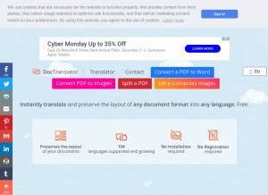 How onlinedoctranslator.com looks like on a tablet such as an iPad.