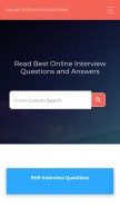 How onlineinterviewquestions.com looks like on a mobile device such as an iPhone.