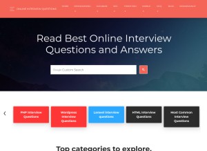 How onlineinterviewquestions.com looks like on a tablet such as an iPad.