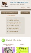 How onlinejatekok.net looks like on a mobile device such as an iPhone.