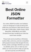 How onlinejsonformatter.com looks like on a mobile device such as an iPhone.
