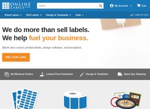 How onlinelabels.com looks like on a tablet such as an iPad.