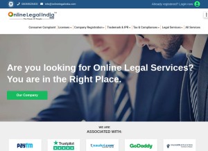 How onlinelegalindia.com looks like on a tablet such as an iPad.