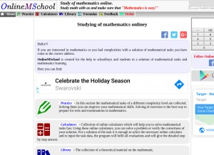 How onlinemschool.com looks like on a tablet such as an iPad.