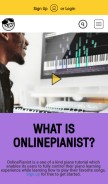 How onlinepianist.com looks like on a mobile device such as an iPhone.