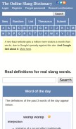 How onlineslangdictionary.com looks like on a mobile device such as an iPhone.