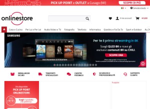 How onlinestore.it looks like on a tablet such as an iPad.