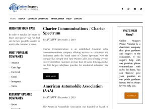 How onlinesupportphonenumber.com looks like on a tablet such as an iPad.