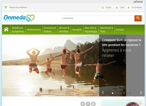 How onmeda.fr looks like on a tablet such as an iPad.