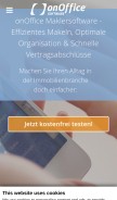How onoffice.de looks like on a mobile device such as an iPhone.