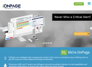 How onpage.com looks like on a tablet such as an iPad.