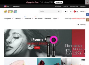 How onpickmall.com looks like on a tablet such as an iPad.