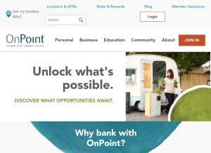 How onpointcu.com looks like on a tablet such as an iPad.
