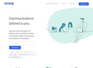 How onsip.com looks like on a tablet such as an iPad.