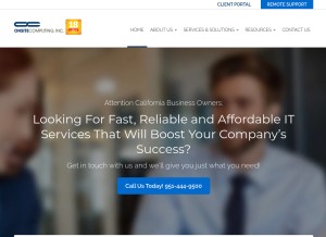 How onsitecomputing.net looks like on a tablet such as an iPad.