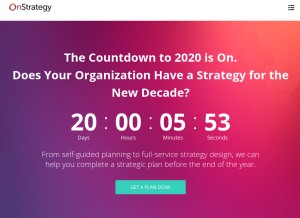 How onstrategyhq.com looks like on a tablet such as an iPad.