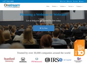 How onstreammedia.com looks like on a tablet such as an iPad.