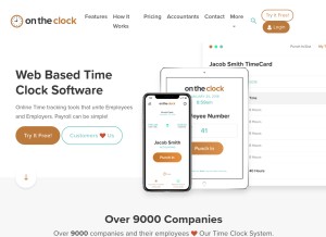 How ontheclock.com looks like on a tablet such as an iPad.