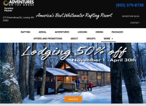 How onthegorge.com looks like on a tablet such as an iPad.