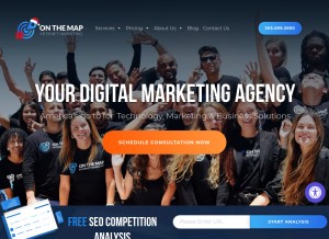 How onthemapmarketing.com looks like on a tablet such as an iPad.