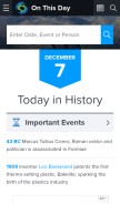 How onthisday.com looks like on a mobile device such as an iPhone.