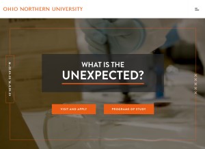 How onu.edu looks like on a tablet such as an iPad.