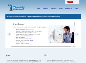 How onverify.com looks like on a tablet such as an iPad.