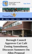 How onwardstate.com looks like on a mobile device such as an iPhone.