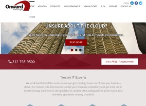 How onwardtek.com looks like on a tablet such as an iPad.