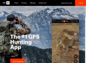 How onxmaps.com looks like on a tablet such as an iPad.