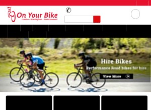 How onyourbike.com looks like on a tablet such as an iPad.