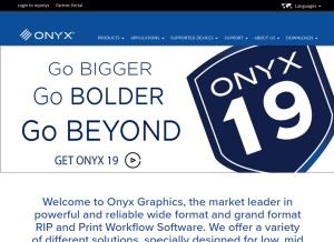 How onyxgfx.com looks like on a tablet such as an iPad.