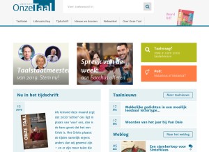 How onzetaal.nl looks like on a tablet such as an iPad.
